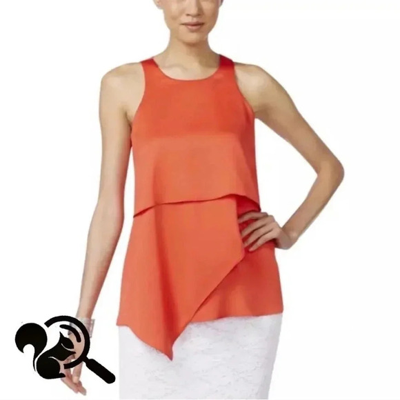 Orange layered asymmetrical tank - Picture 5 of 7